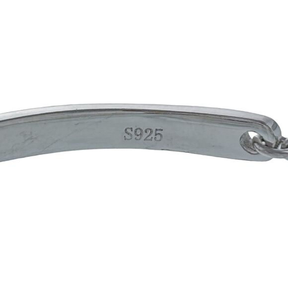 Sterling Silver Blue Crystal Heart Cubic Zirconia Accent Chain Bracelet 6.25" - Picture 5 of 8